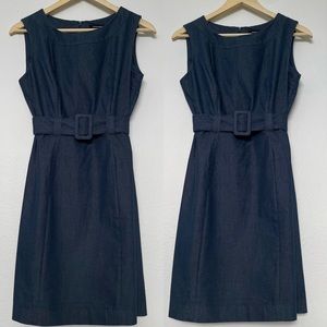Sharagano Denim Dress with Belt Petite 8